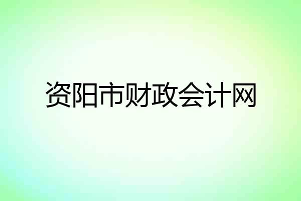 资阳市财政会计网
