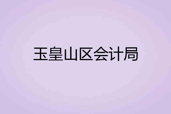 玉皇山区会计局