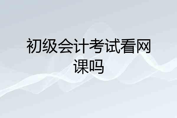 初级会计考试看网课吗