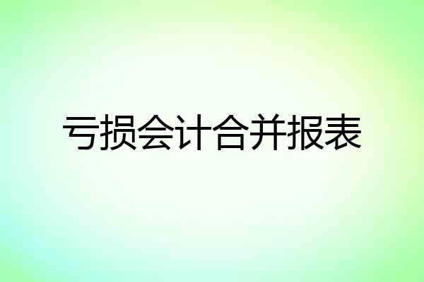亏损会计合并报表