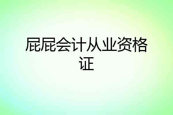 屁屁会计从业资格证