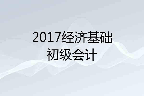2017经济基础初级会计