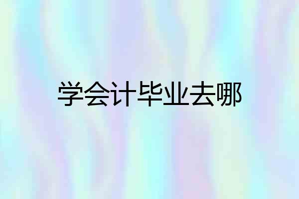 学会计毕业去哪