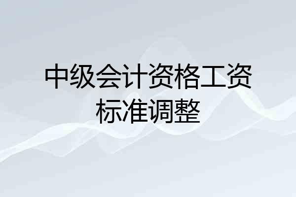 中级会计资格工资标准调整