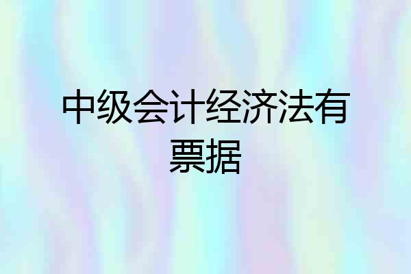 中级会计经济法有票据