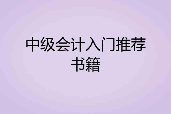 中级会计入门推荐书籍