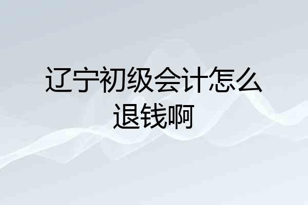 辽宁初级会计怎么退钱啊