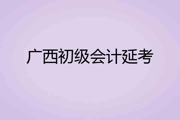广西初级会计延考