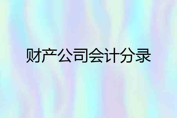财产公司会计分录