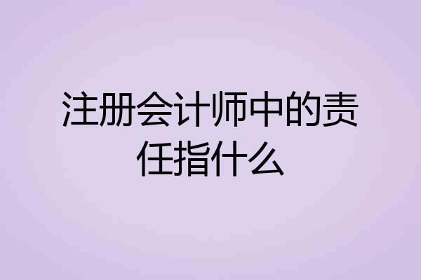 注册会计师中的责任指什么