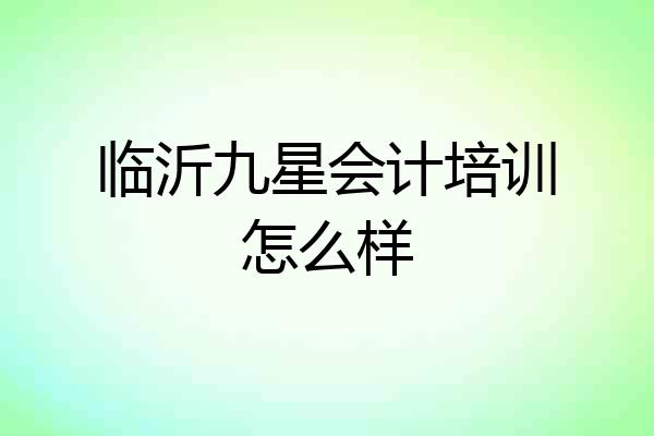 临沂九星会计培训怎么样
