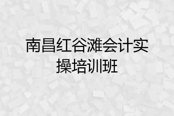 南昌红谷滩会计实操培训班