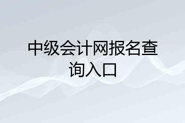 中级会计网报名查询入口