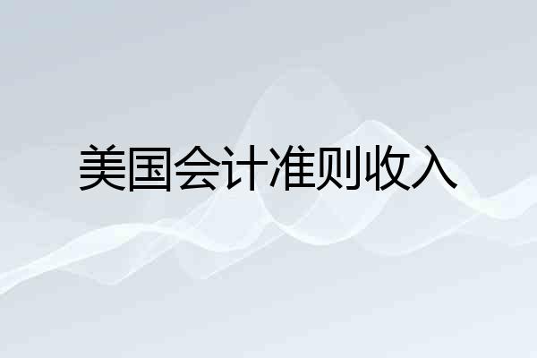 美国会计准则收入