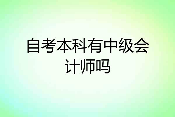 自考本科有中级会计师吗