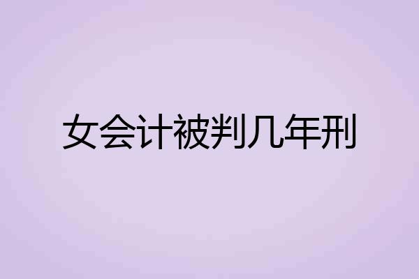 女会计被判几年刑