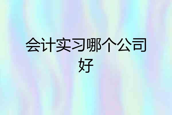 会计实习哪个公司好