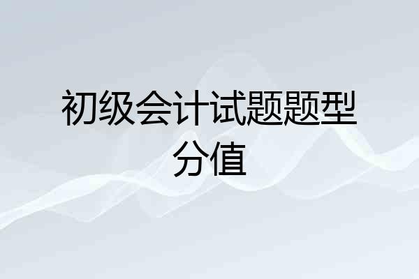 初级会计试题题型分值