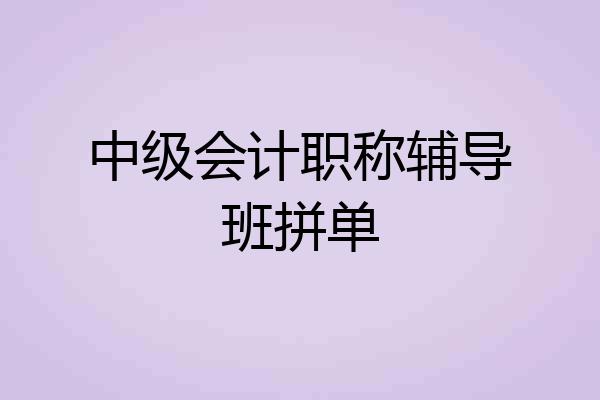 中级会计职称辅导班拼单