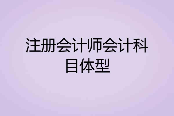 注册会计师会计科目体型