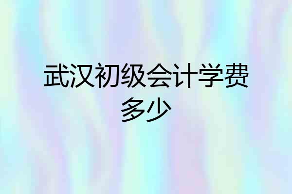 武汉初级会计学费多少