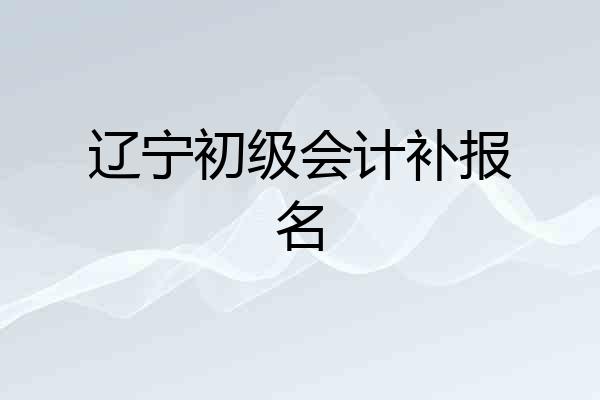 辽宁初级会计补报名