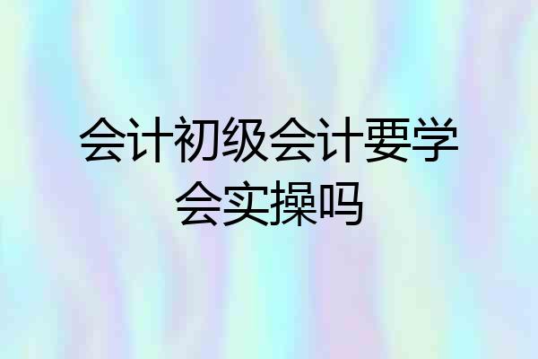 会计初级会计要学会实操吗