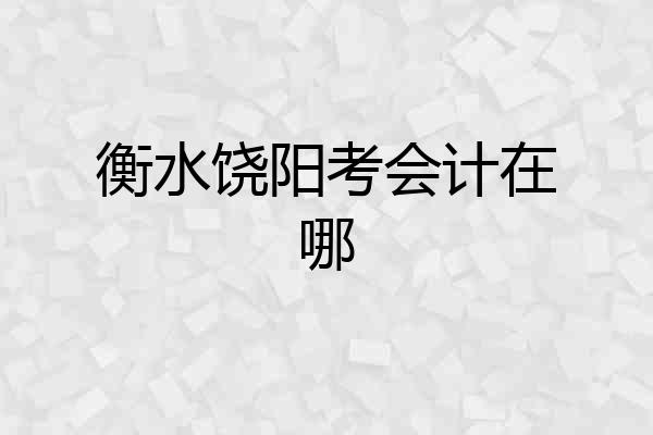 衡水饶阳考会计在哪