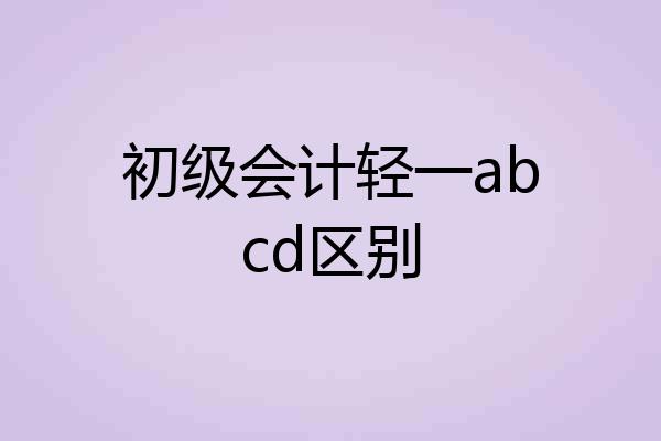 初级会计轻一abcd区别