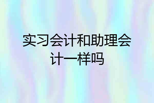 实习会计和助理会计一样吗