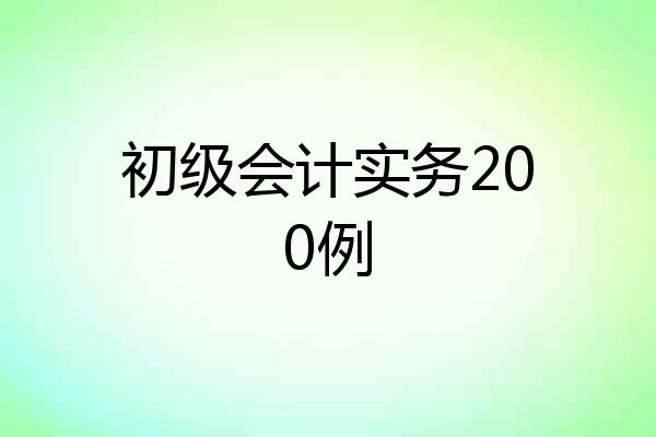 初级会计实务200例