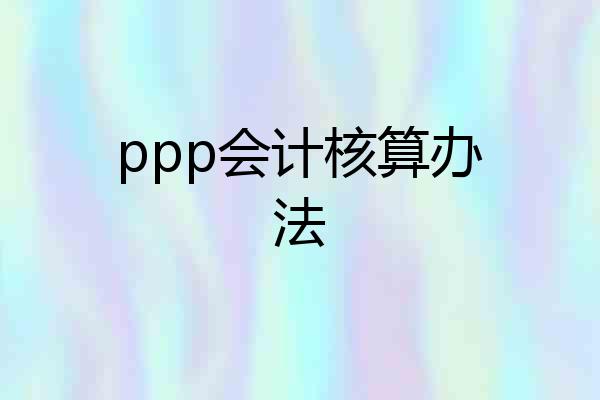 ppp会计核算办法