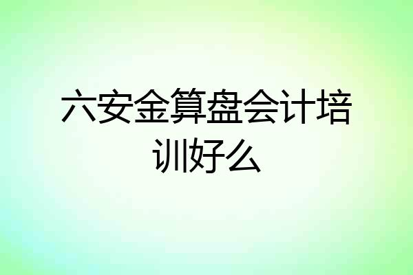 六安金算盘会计培训好么