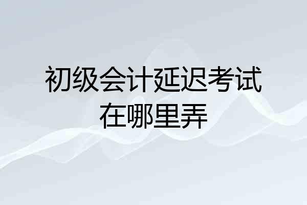 初级会计延迟考试在哪里弄