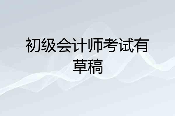 初级会计师考试有草稿