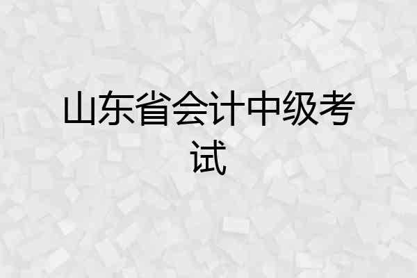 山东省会计中级考试