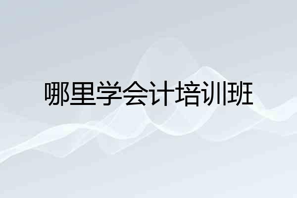 哪里学会计培训班