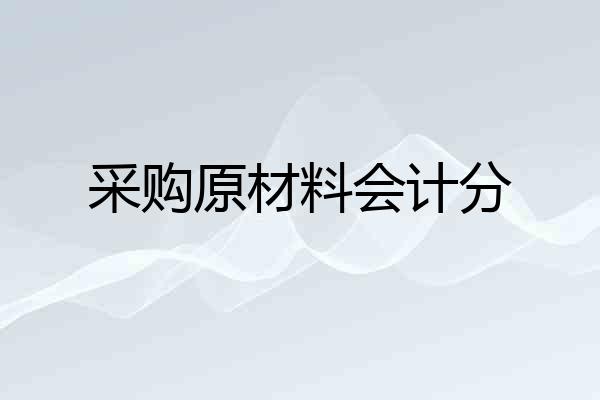 采购原材料会计分