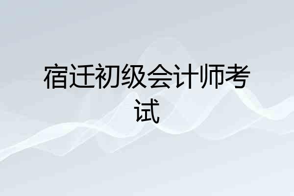 宿迁初级会计师考试