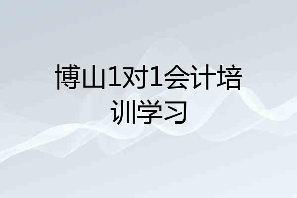 博山1对1会计培训学习