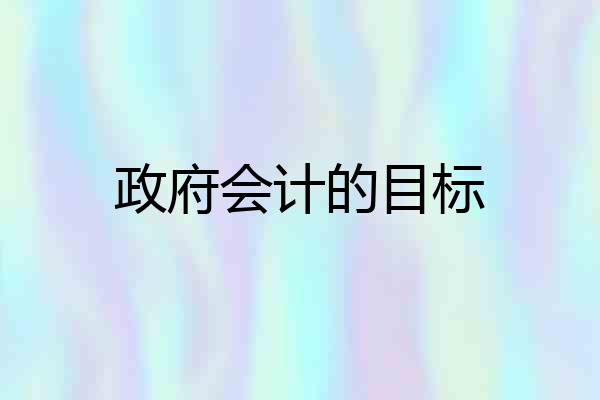 政府会计的目标