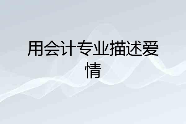 用会计专业描述爱情