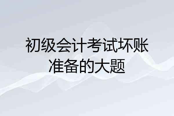 初级会计考试坏账准备的大题