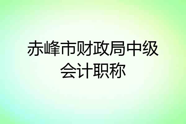 赤峰市财政局中级会计职称