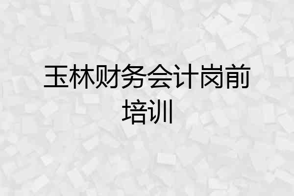 玉林财务会计岗前培训