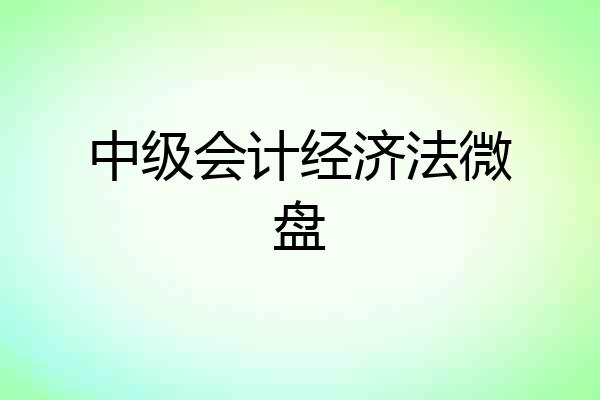 中级会计经济法微盘