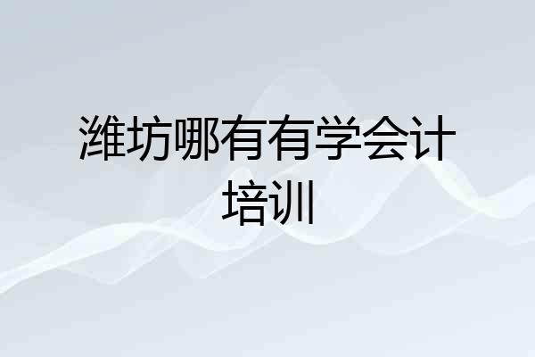 潍坊哪有有学会计培训