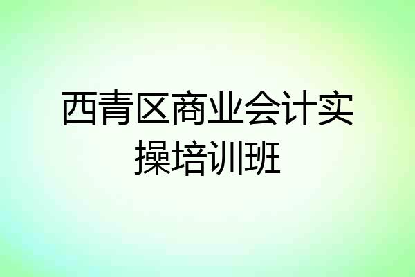 西青区商业会计实操培训班