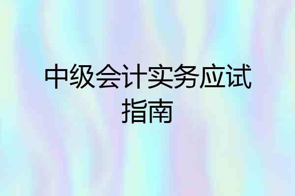 中级会计实务应试指南