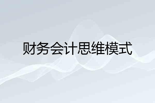 财务会计思维模式